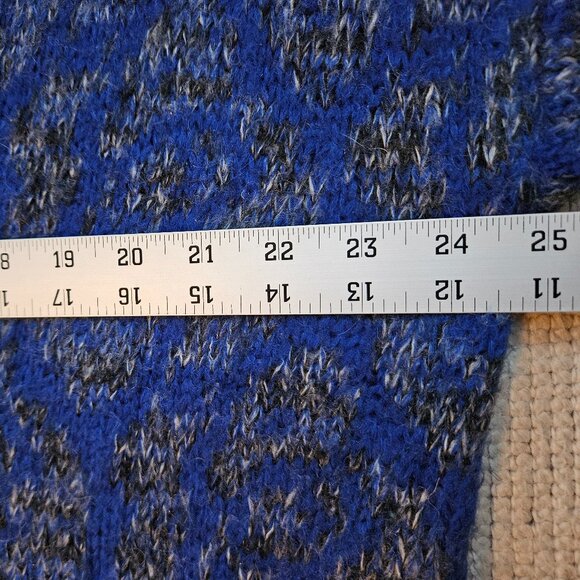 Vintage 80's Benetton Sweater Blue Gray Deep V-Neck Made in Italy XL EU 48 - Picture 6 of 9